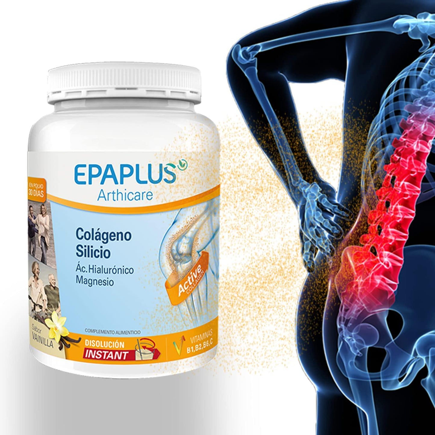 EPAPLUS ARTHICARE Collagen+Silicium+Hyaluronic+Magnesium Powder. Vanilla Flavor Gift For Treatment Your Skin