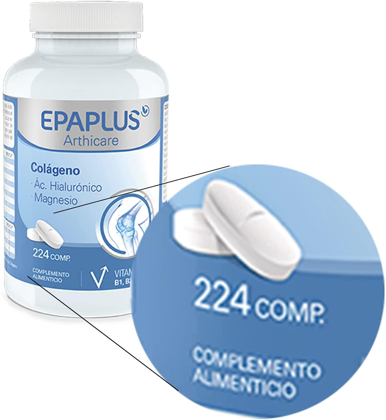 EPAPLUS ARTHICARE Collagen + Hyaluronic + Magnesium 224 Tablets - Health Care - Nutritious Supplement - Helps The Function of Bones and Muscles - Helps with Tiredness and Fatigue - with Vitamins