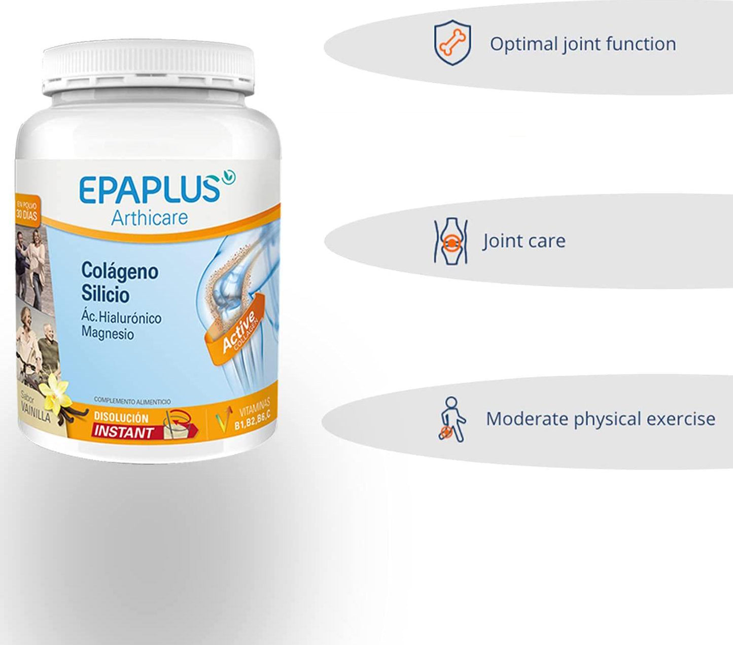 EPAPLUS ARTHICARE Collagen+Silicium+Hyaluronic+Magnesium Powder. Vanilla Flavor Gift For Treatment Your Skin