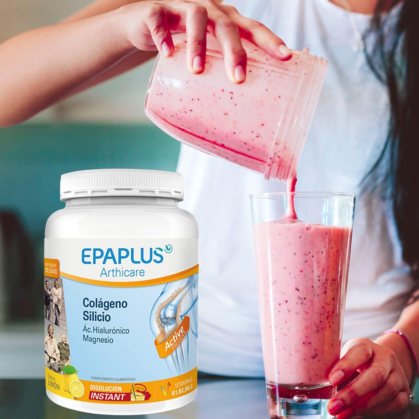 EPAPLUS Arthicare Collagen Silicon + Hyaluronic Ac + Magnesium Flavor Lemon 334 G – Heath Care – Daily Use – Bones and Joints – Natural Ingredients - Minerals