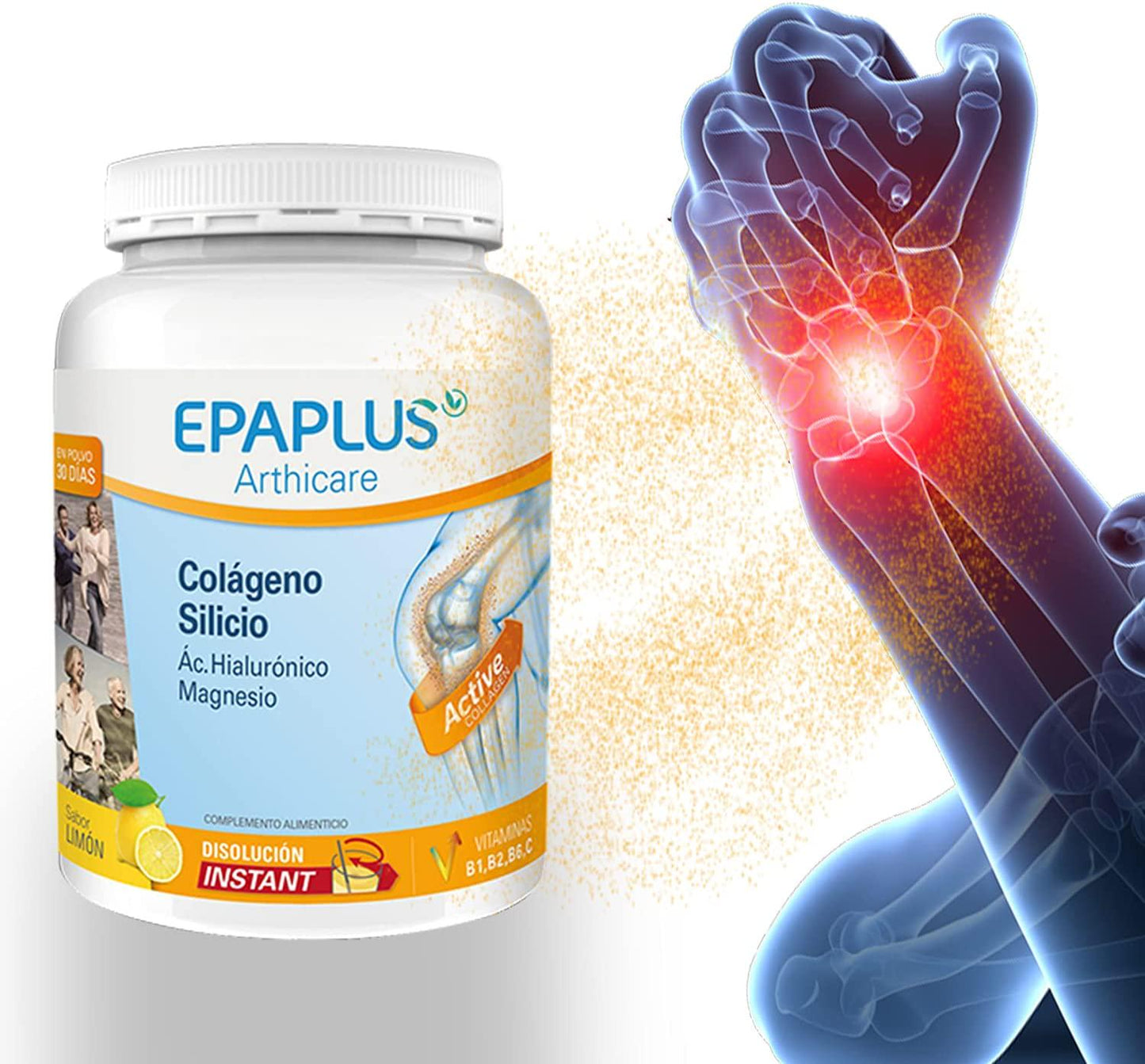 EPAPLUS Arthicare Collagen Silicon + Hyaluronic Ac + Magnesium Flavor Lemon 334 G – Heath Care – Daily Use – Bones and Joints – Natural Ingredients - Minerals