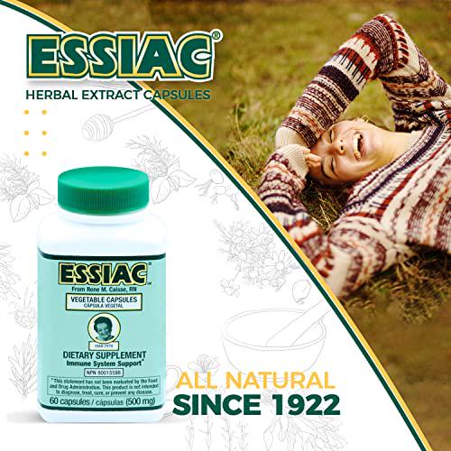ESSIAC All-Natural Herbal Extract Capsules 60 capsules | Powerful Antioxidant Blend to Help Promote Overall Health and Well-being | Original Formula since 1922