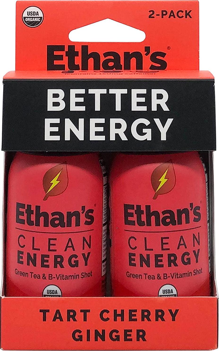 ETHANS Organic Tart Cherry Ginger Energy Shot Duo, 2 FZ