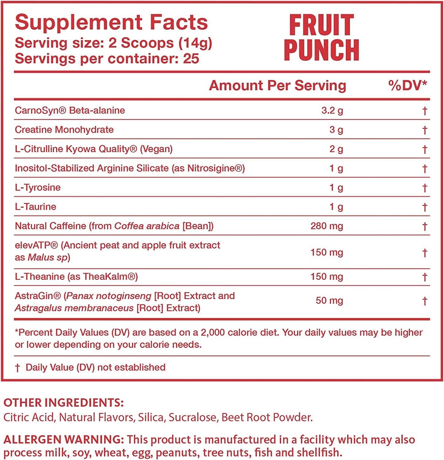 EVERTRAIN PRE - Premium Clean Pre Workout Powder with Natural Flavors and Colors - Strength, Energy, and Muscle Building Supplement, 25 Servings (Fruit Punch)