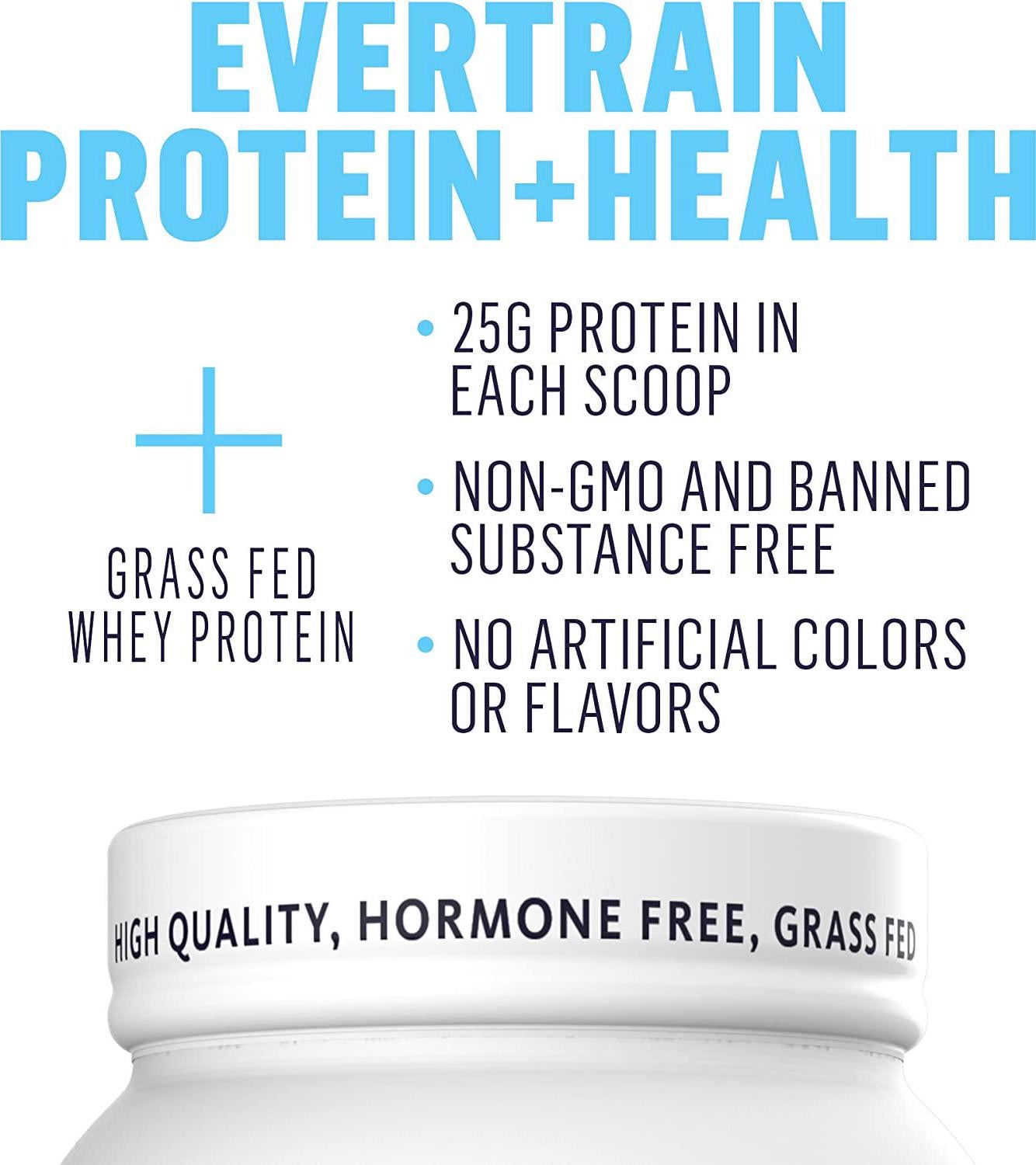 EVERTRAIN PROTEIN + HEALTH Whey Protein Powder - Recovery and Immune Boosting Supplement With Digestive Enzymes - 25 Servings - Vanilla Cream