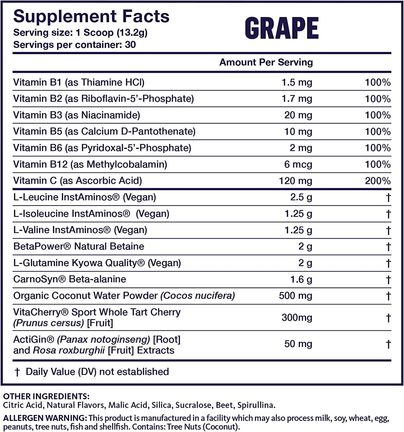 EVERTRAIN Post - Premium Clean Post-Workout Powder with Natural Flavors and Colors - Recovery and Anti-Inflammatory Supplement - 30 Servings - Grape