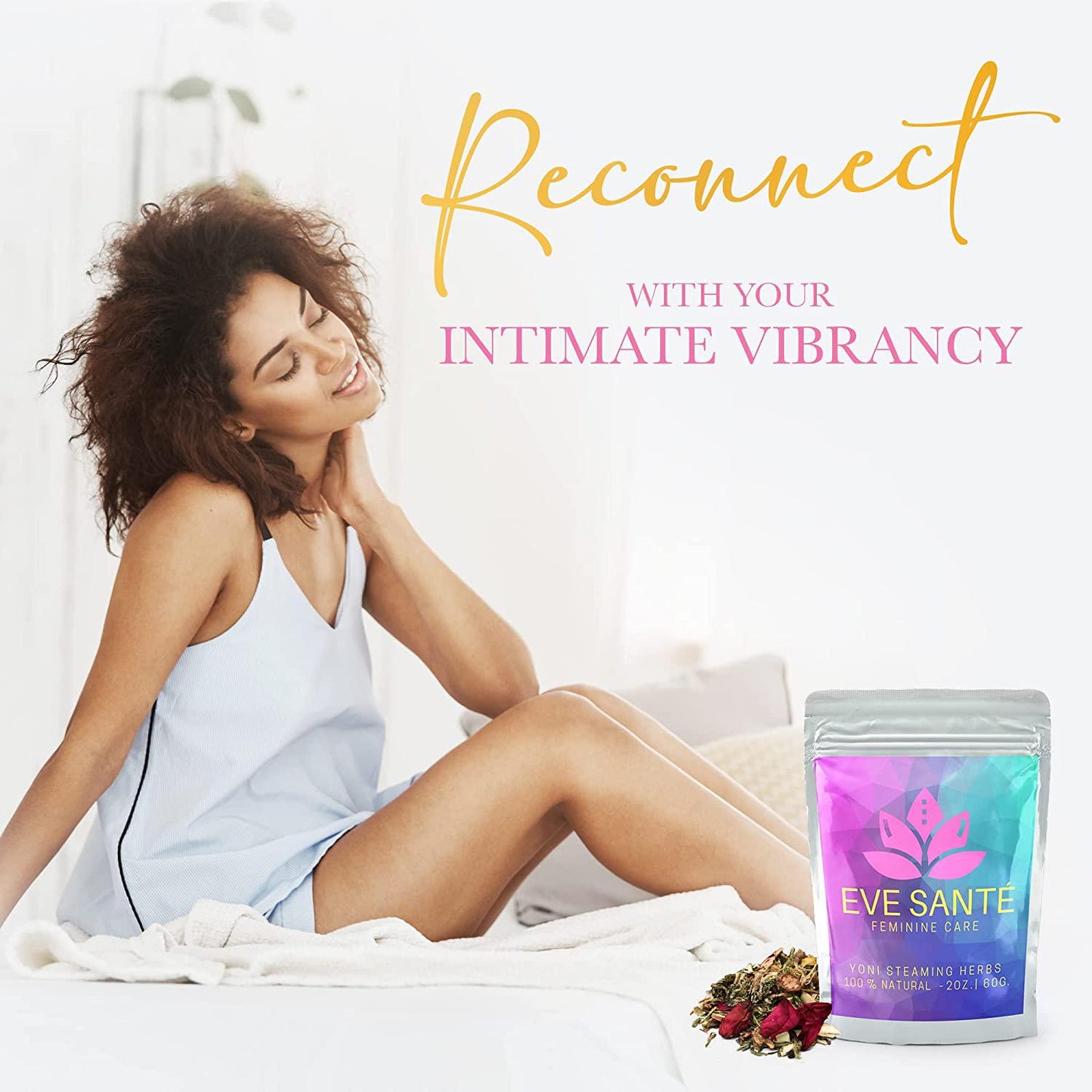 EVE SANTE Yoni Steam Kit - V Steam at Home Kit Includes Pink Yoni Steam Seat for Toilet and 2oz. Yoni Steam Herbs for Cleansing and Tightening - Use Vaginial Steaming Kit for Vaginal Detox.