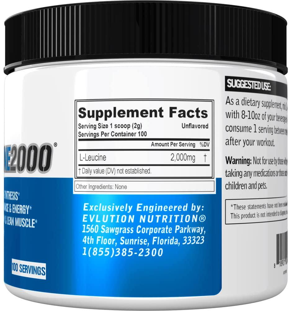 EVLution Nutrition, L-Leucine2000, Unflavored, 7.05 oz (200 g),EVLution Nutrition, L-Leucine2000, Unflavored, 7.05 oz (200 g)