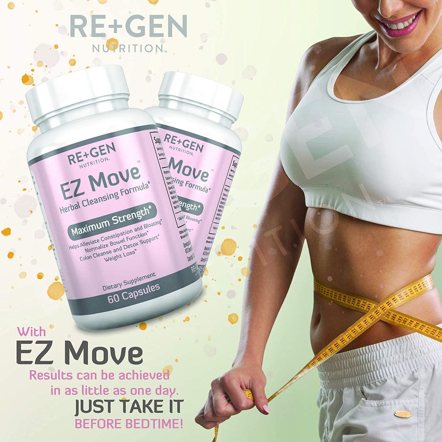 EZ Move Constipation Relief, Cleanse for Weight Loss Support, Detox and Colon Cleanse, Cascara Sagrada, Senna Leaf, All Natural 60 Capsules