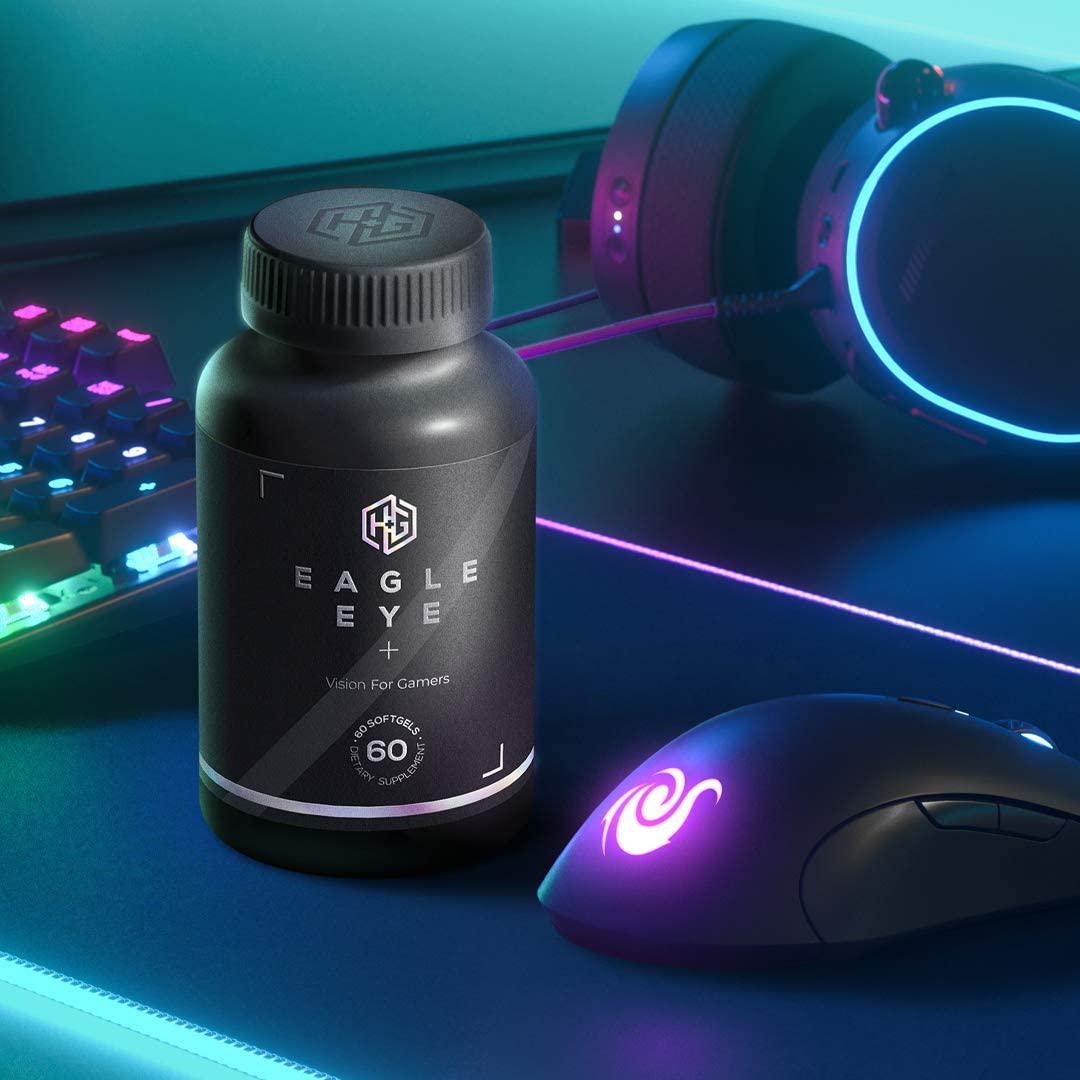 Eagle Eye by Health And Gaming | Eye Support Supplement for Gamers | Helps Reduce Eye Strain | Blue Light Protection | Dry Eye Relief | Lutein Zeaxanthin Astaxanthin Omega 3 Vitamin Formula