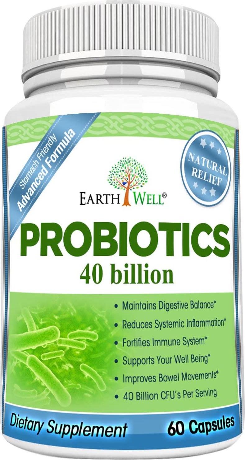 EarthWell 40 billion Probiotic Supplement for Women, Men and Children (60 Capsules)