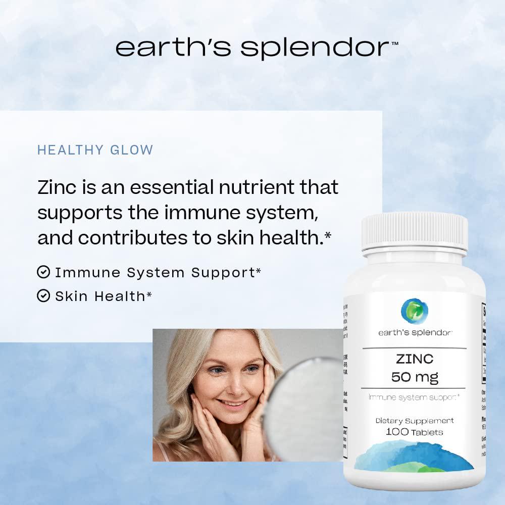 Earth's Splendor Zinc 50 Mg, White
