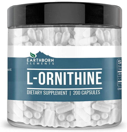 Earthborn Elements (200 Capsules) L-Ornithine HCl, Amino Acid, Protein Synthesis