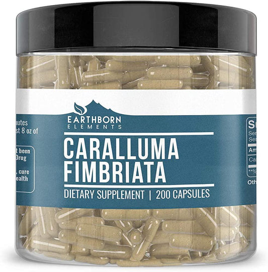 Earthborn Elements Caralluma Fimbriata 200 Capsules, Pure and Undiluted, No Additives
