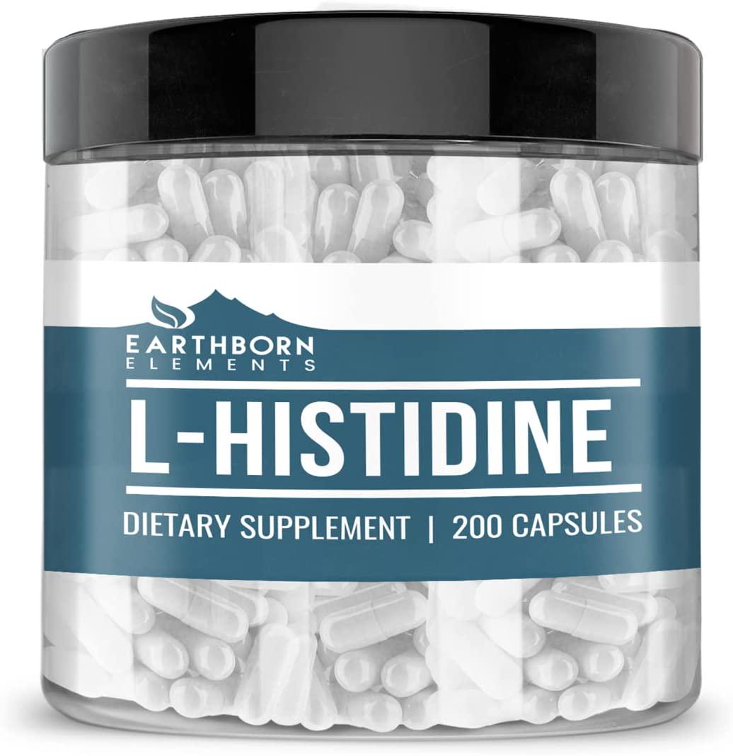 Earthborn Elements L-Histidine (200 Capsules) Essential Amino Acid Capsules