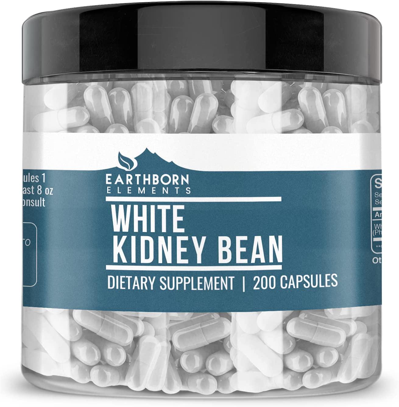 Earthborn Elements White Kidney Bean Extract 200 Capsules, Pure and Undiluted, No Additives