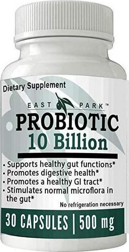 East Park Research d-Lenolate Probiotic Supplement | Probiotic 10 Billion CFUs Supports Gut and Digestive Health | Dietary Supplement Probiotics for Women and Men (500mg) 30 Capsules