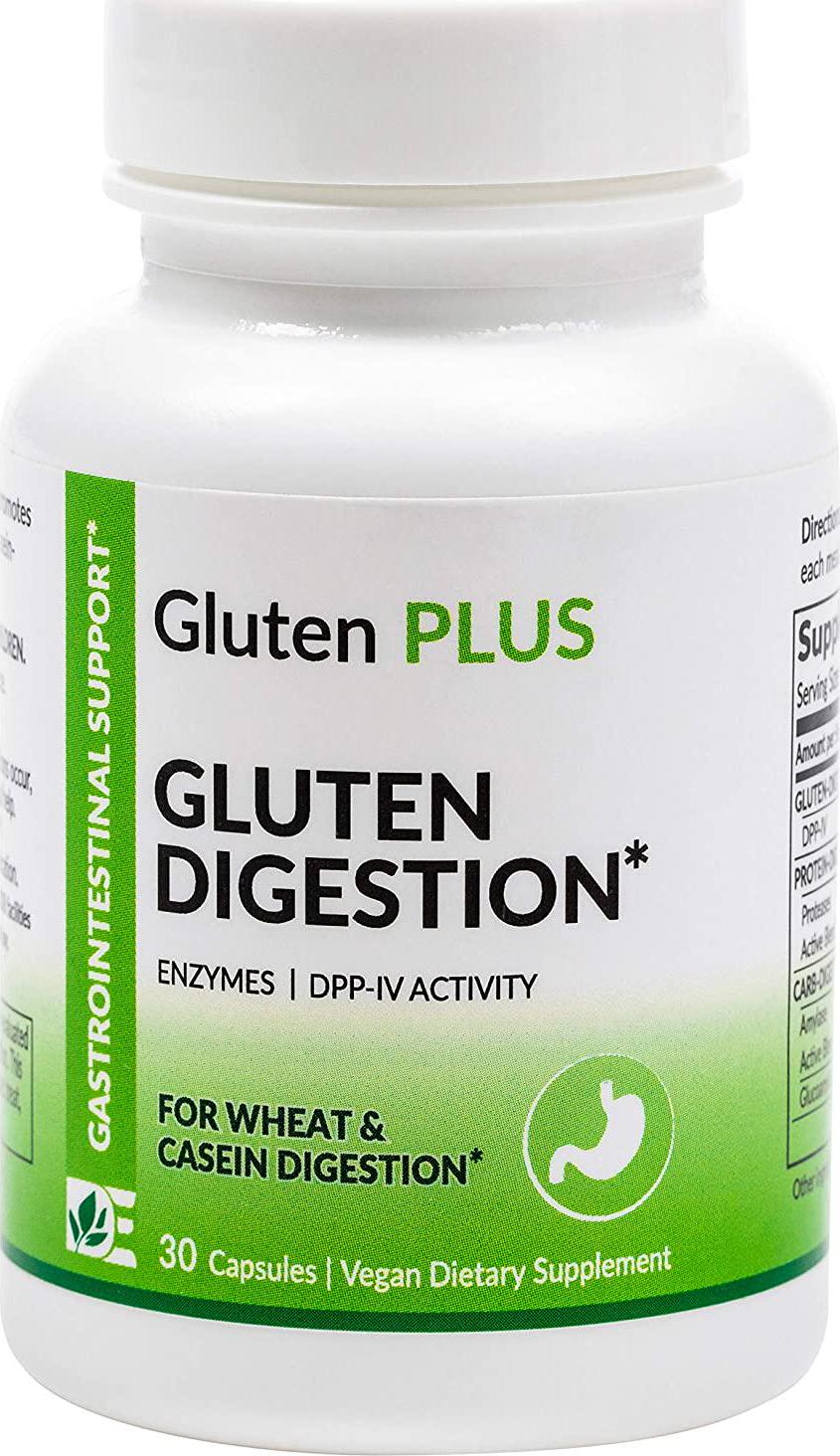 Eat E-Z Gluten+ (30 Vegan Capsules) - Gluten Digestion, Leaky Gut, DPP VI, Protease, Non-GMO, Plant Based