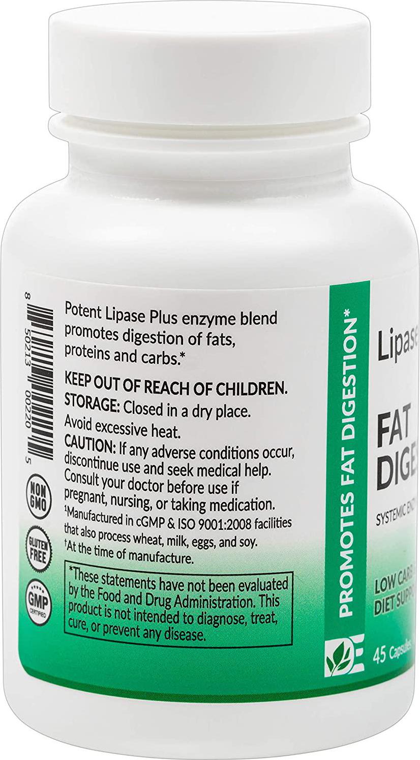 Eat E-Z Lipase+ (45 Vegan Capsules) - Keto Diet, Digestive Enzyme Formula, Fat Digestion, lipid Metabolism, Omega Fatty Acid Absorption, ketogenic, Weight Loss, lipase
