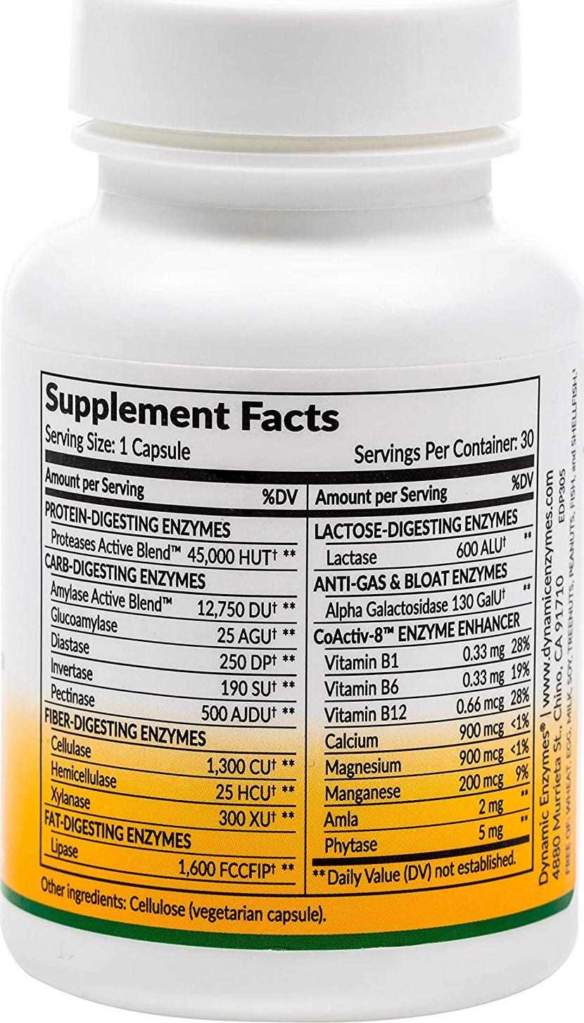 Eat E-Z Original (30 Vegan Capsules) Complete Digestive Enzyme Supplement; Anti-Bloating; Gut Health.