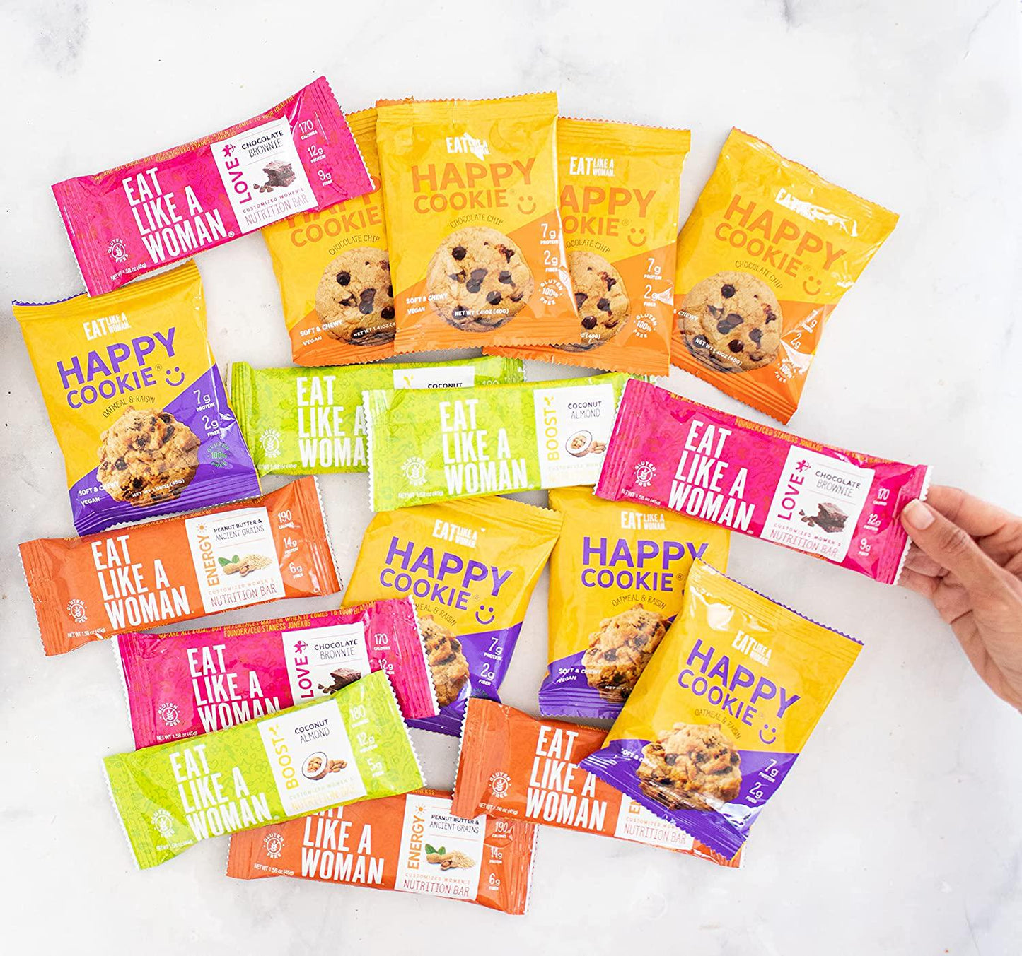 Eat Like A Woman, Plant Based Protein Bar, Protein Cookies, and Book Bundle, Gluten Free, Organic , Dairy Free, 18 Pack and Book