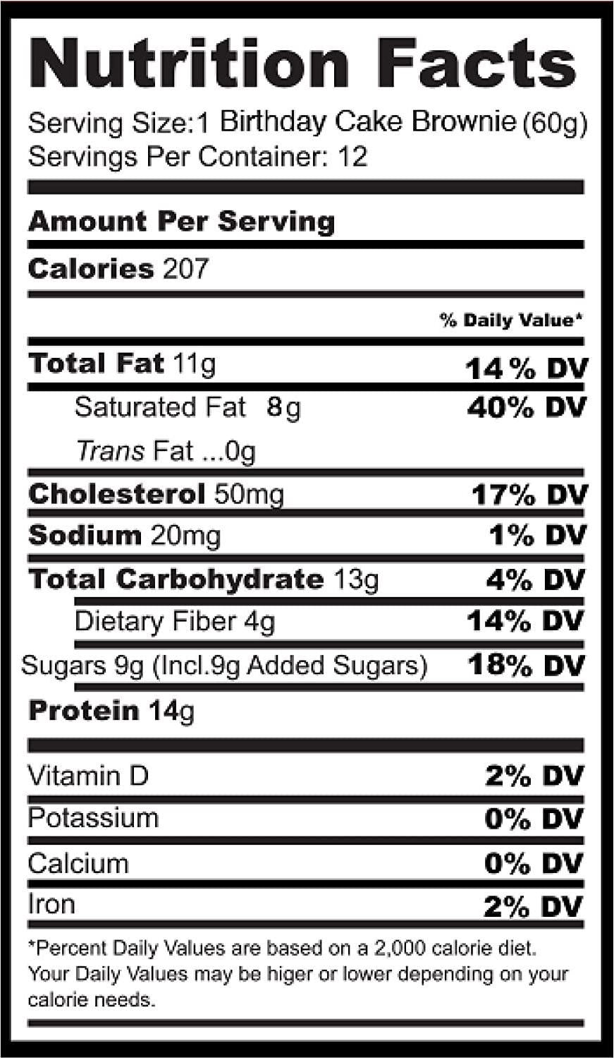 Eat Me Guilt Free Birthday Cake Protein-Packed Brownie - 14G Protein, Low Carb, Keto-Friendly, Low Sugar, Non GMO, No preservatives, Low Calorie Snack or Dessert | 12 Count