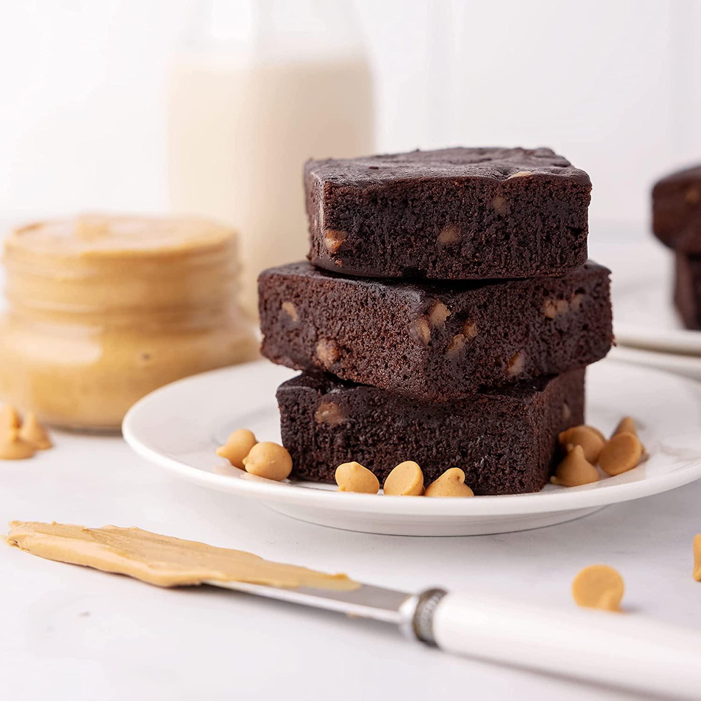 Eat Me Guilt Free Peanut Butter Bliss Protein-Packed Brownie - 14G Protein, Low Carb, Keto-Friendly, Low Sugar, Non GMO, No preservatives, Low Calorie Snack or Dessert | 12 Count