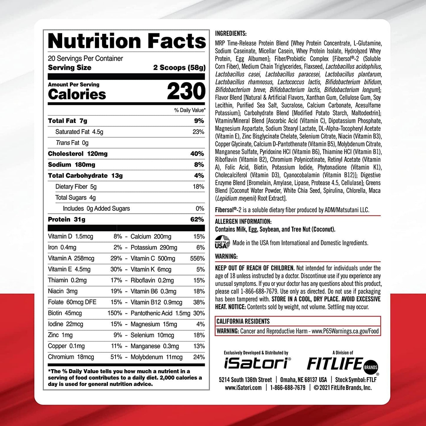 Eat Smart MRP-Complete Meal Replacement Shake, Keto Friendly High Protein Nutrition Drink Mix with Whey Protein Powder, Fiber, Probiotics, Greens Blend, Vitamins and Minerals- Vanilla (20 Servings)