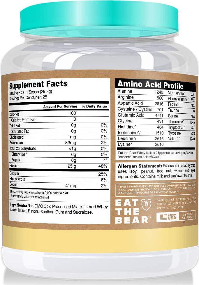 Eat The Bear, Bare Isolate Vanilla 2lbs