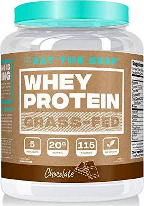 Eat the Bear Naturally Grass Fed Whey Protein Powder, Chocolate