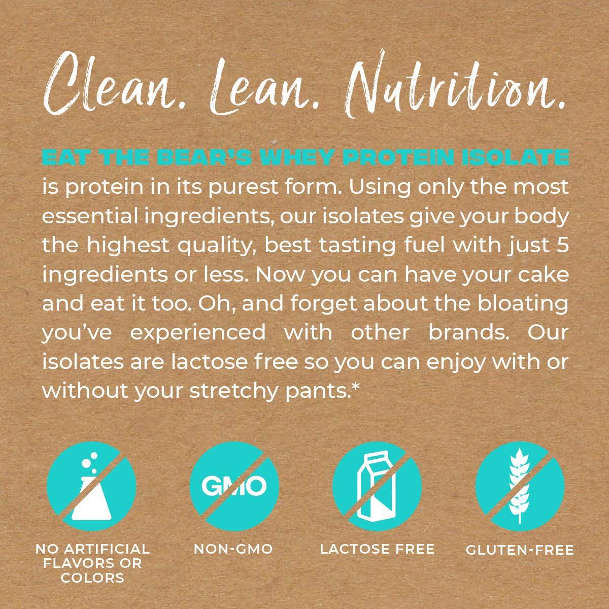 Eat the Bear Whey Protein Isolate Protein Powder 2 lbs (Chocolate)