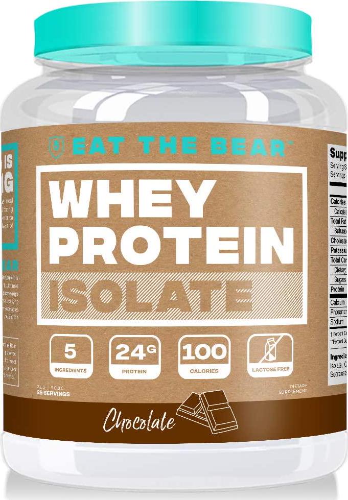 Eat the Bear Whey Protein Isolate Protein Powder 2 lbs (Chocolate)