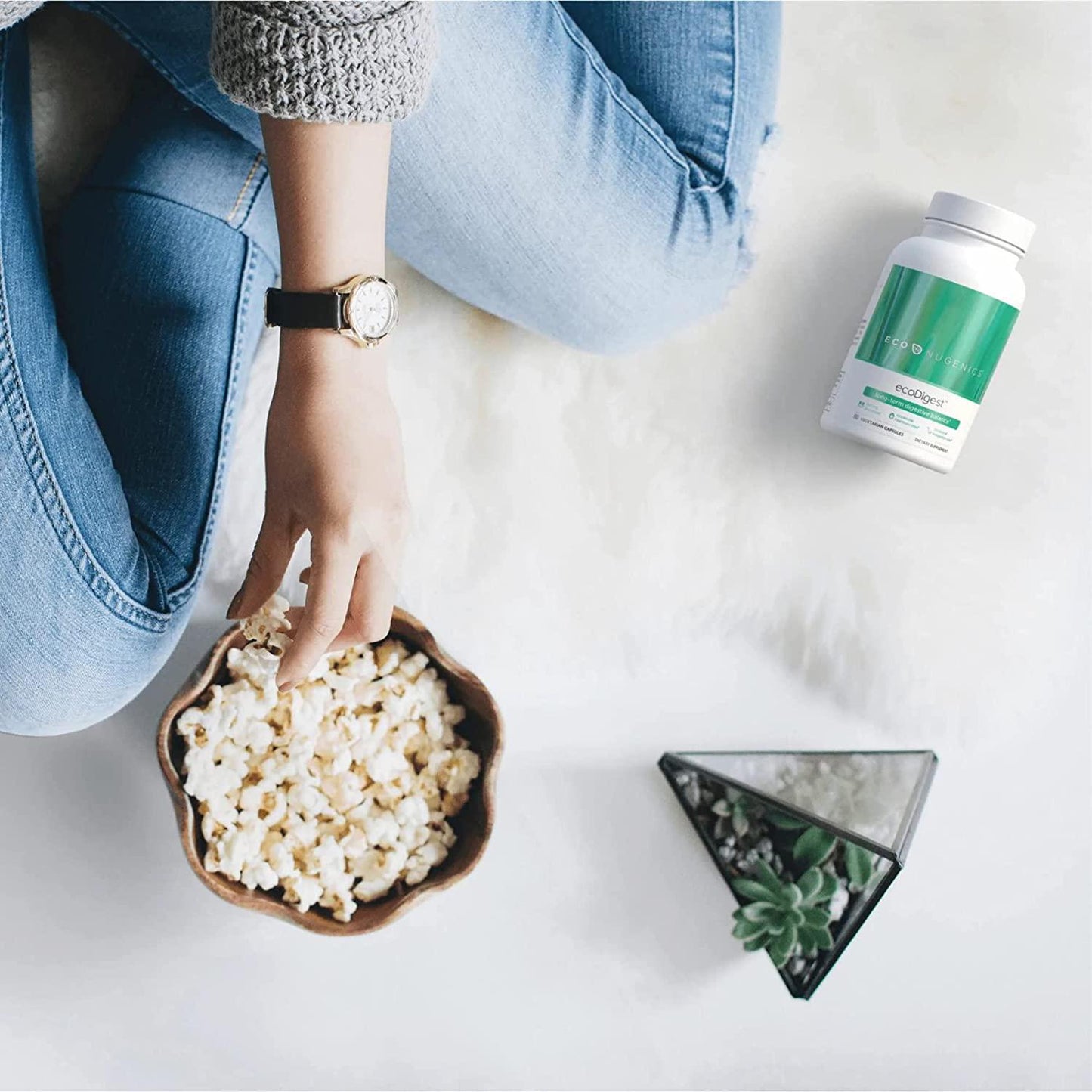 EcoNugenics - Integrative Digestive Formula - 60 Capsules - Digestive Support - Herbs, Medicinal Mushrooms and Enzymes - Relief from Heartburn, Indigestion, GERD Acid Reflux, Gas, Nausea and Bloating