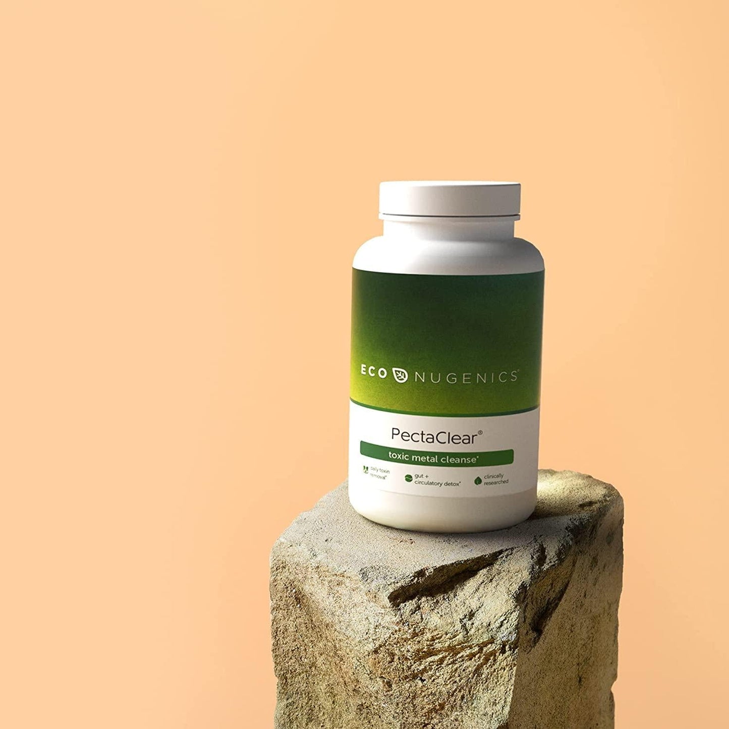 EcoNugenics PectaClear Healthy Detoxification Supplement with Modified Citrus Pectin and Alginate - Provides Safe and Natural Support Against Environmental Toxins and Pollutants (60 Capsules)