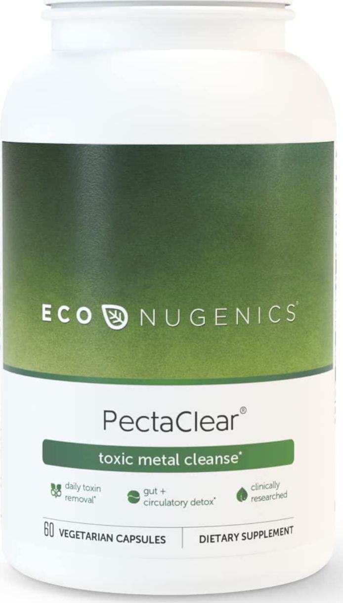EcoNugenics PectaClear Healthy Detoxification Supplement with Modified Citrus Pectin and Alginate - Provides Safe and Natural Support Against Environmental Toxins and Pollutants (60 Capsules)