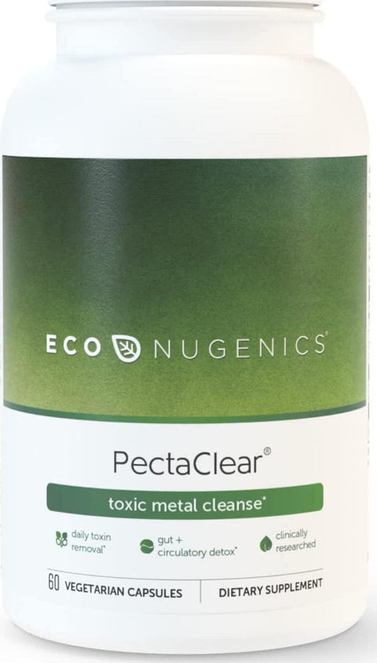 EcoNugenics PectaClear Healthy Detoxification Supplement with Modified Citrus Pectin and Alginate - Provides Safe and Natural Support Against Environmental Toxins and Pollutants (60 Capsules)