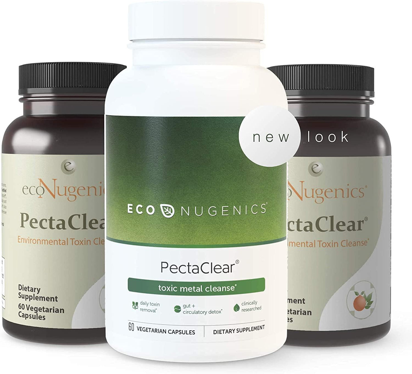 EcoNugenics PectaClear Healthy Detoxification Supplement with Modified Citrus Pectin and Alginate - Provides Safe and Natural Support Against Environmental Toxins and Pollutants (60 Capsules)
