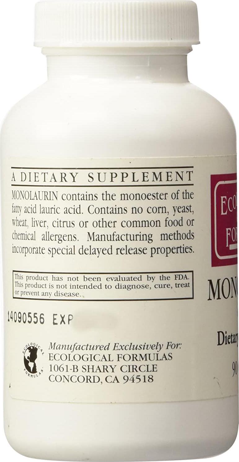 Ecological Formulas Monolaurin 600mg 90 capsules