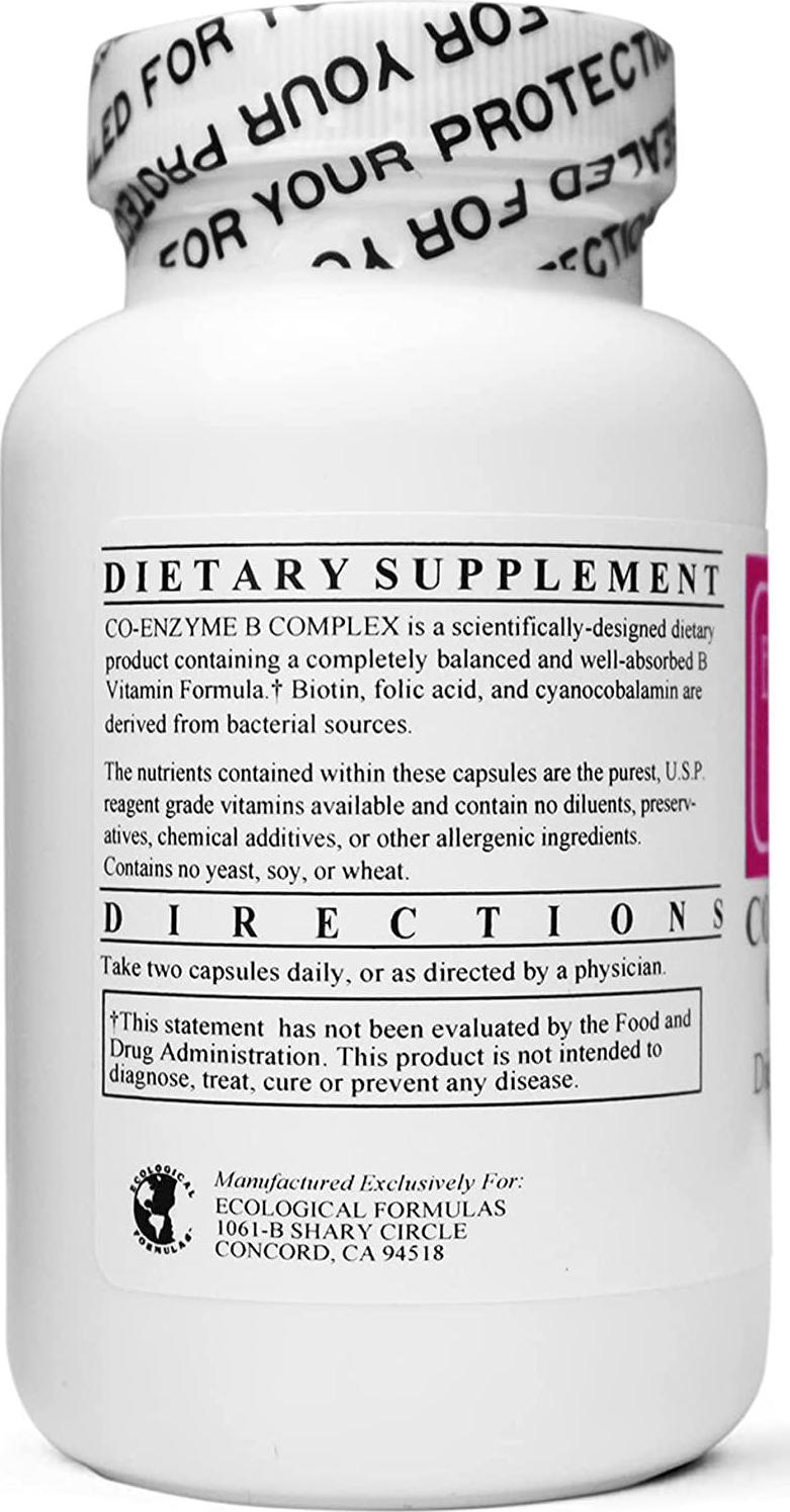 Ecological Formulas Co-Enzyme B Complex Complete Vitamin B Supplement Super Convenient 3-Pack