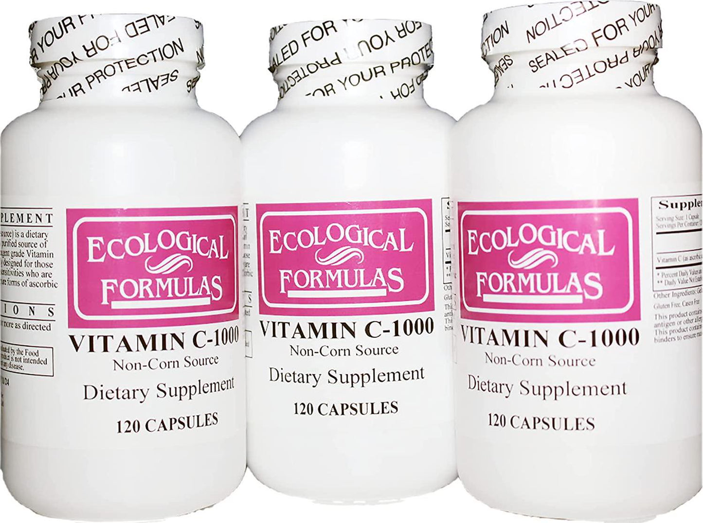 Ecological Formulas Vitamin C from Tapioca for Sensitive Stomachs Super Convenient 3-Pack