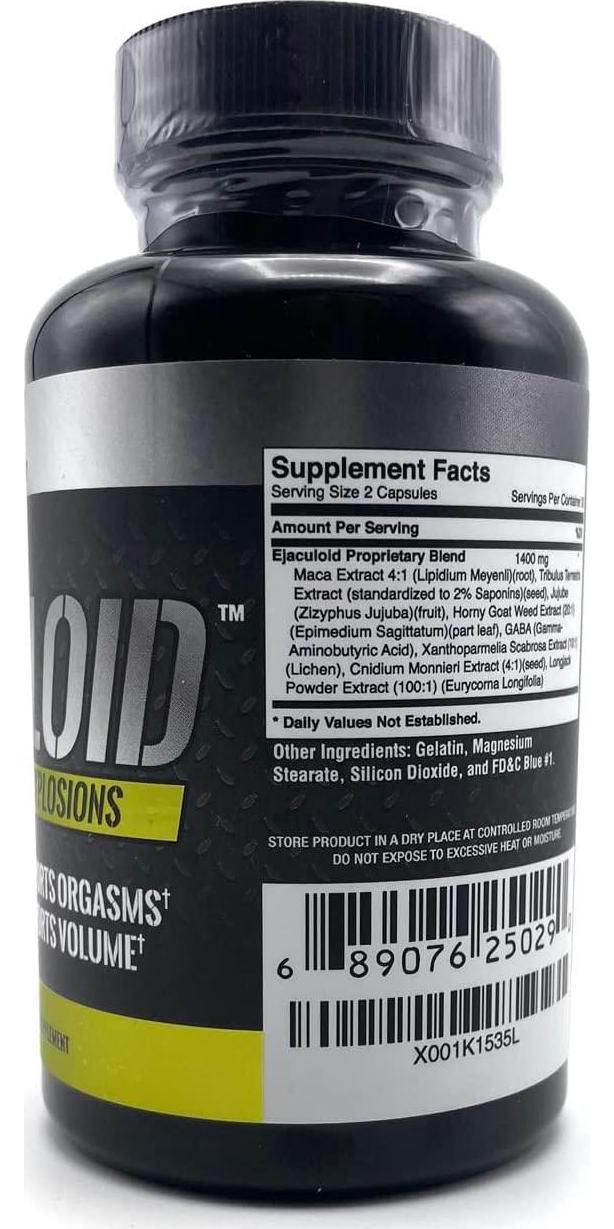 Ejaculoid Enhancing Pills (60 Capsules) - Enlargement Booster for Men - Increase Size, Strength, Stamina - Energy, Mood, Endurance Boost - All Natural Performance Supplement - Made in USA