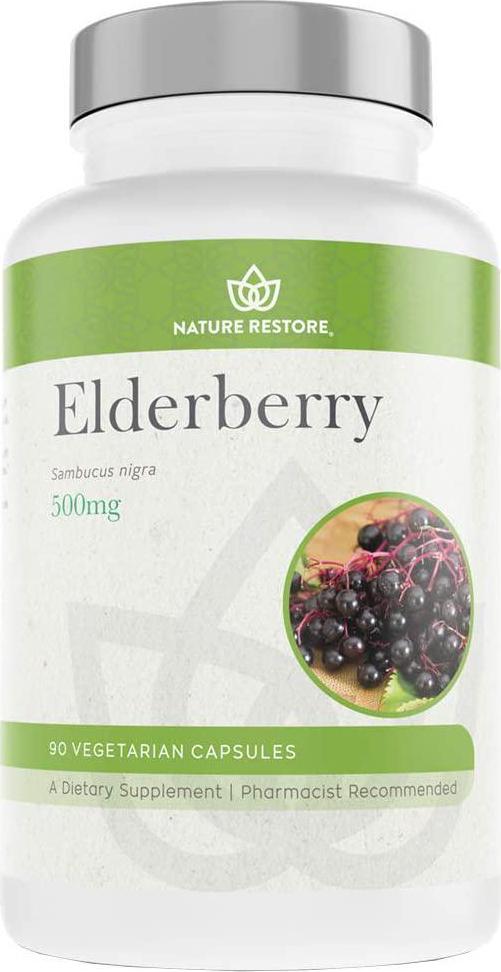 Elderberry Extract Supplement, 10 to 1 Extract, 90 Elderberry Capsules, Non GMO, Gluten Free, Vegan