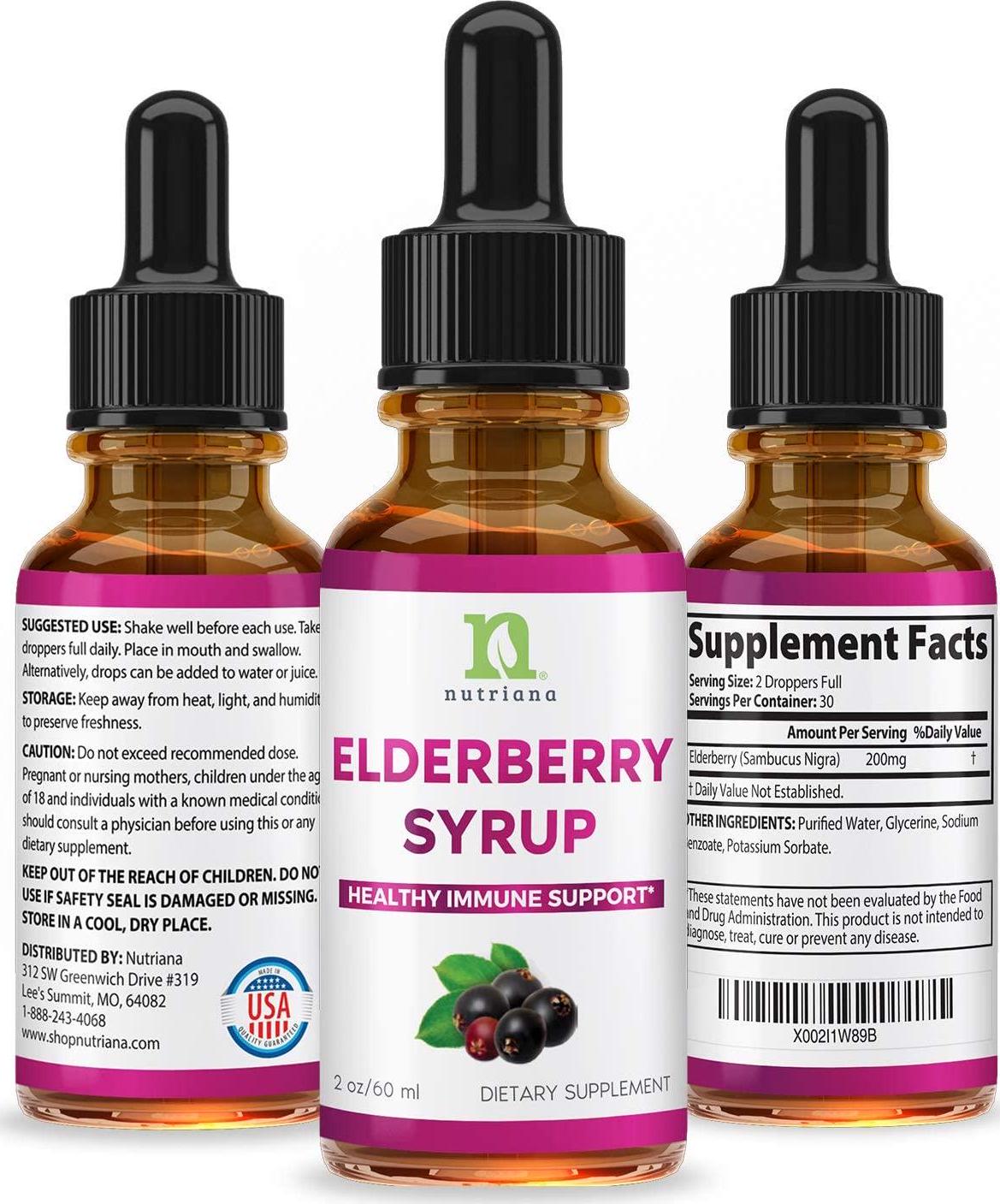 Elderberry Extract Syrup for Adults - Elderberry Extract Liquid Drops for Immune Support - Liquid Elderberry Easy Absorption - 2oz Elderberry Tincture 60ml