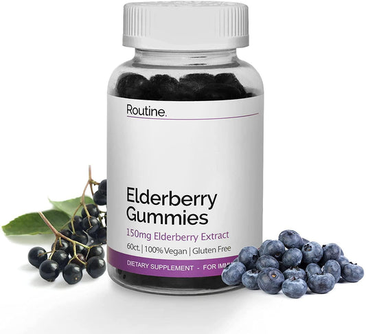 Elderberry Gummies, Elderberry Gummies with Zinc and Vitamin C, Gummies - Routine (1 Bottle)
