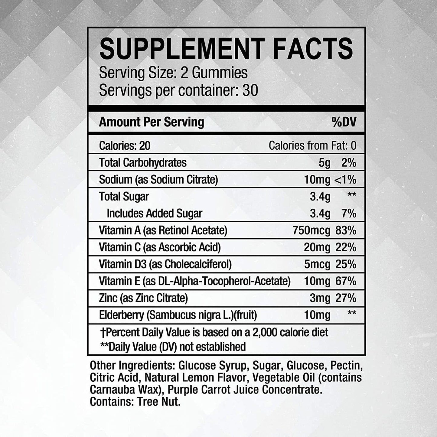 Elderberry Gummies Powerful Immune System Booster Improves Heart Anti-inflammatory Blended with Zinc and Vitamin C 60 Gummies