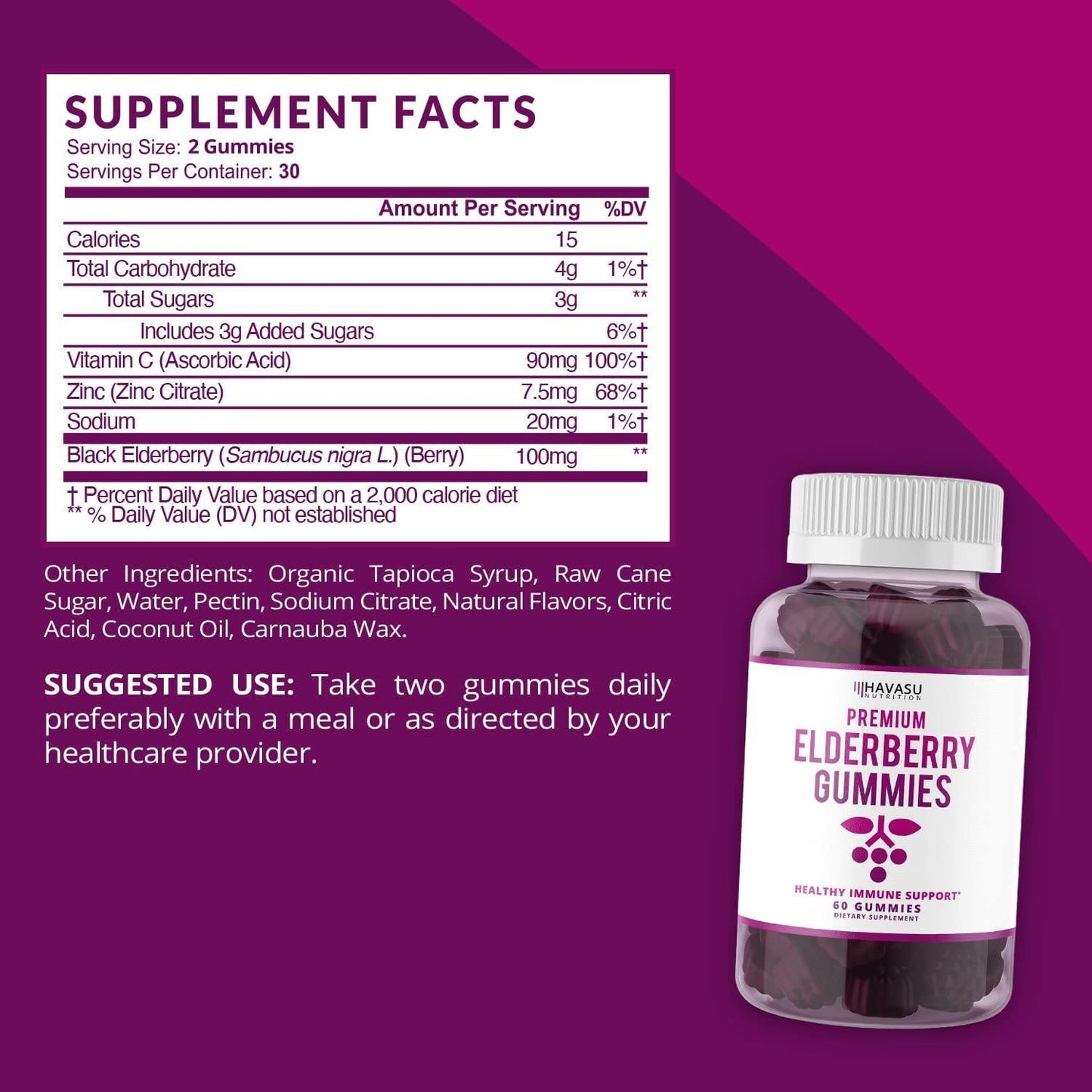 Elderberry Gummies with Zinc and Vitamin C with Apple Cider Vinegar Herbal Supplement Bundle for Potent Antioxidant Support Immune Defense and Detox Cleanse