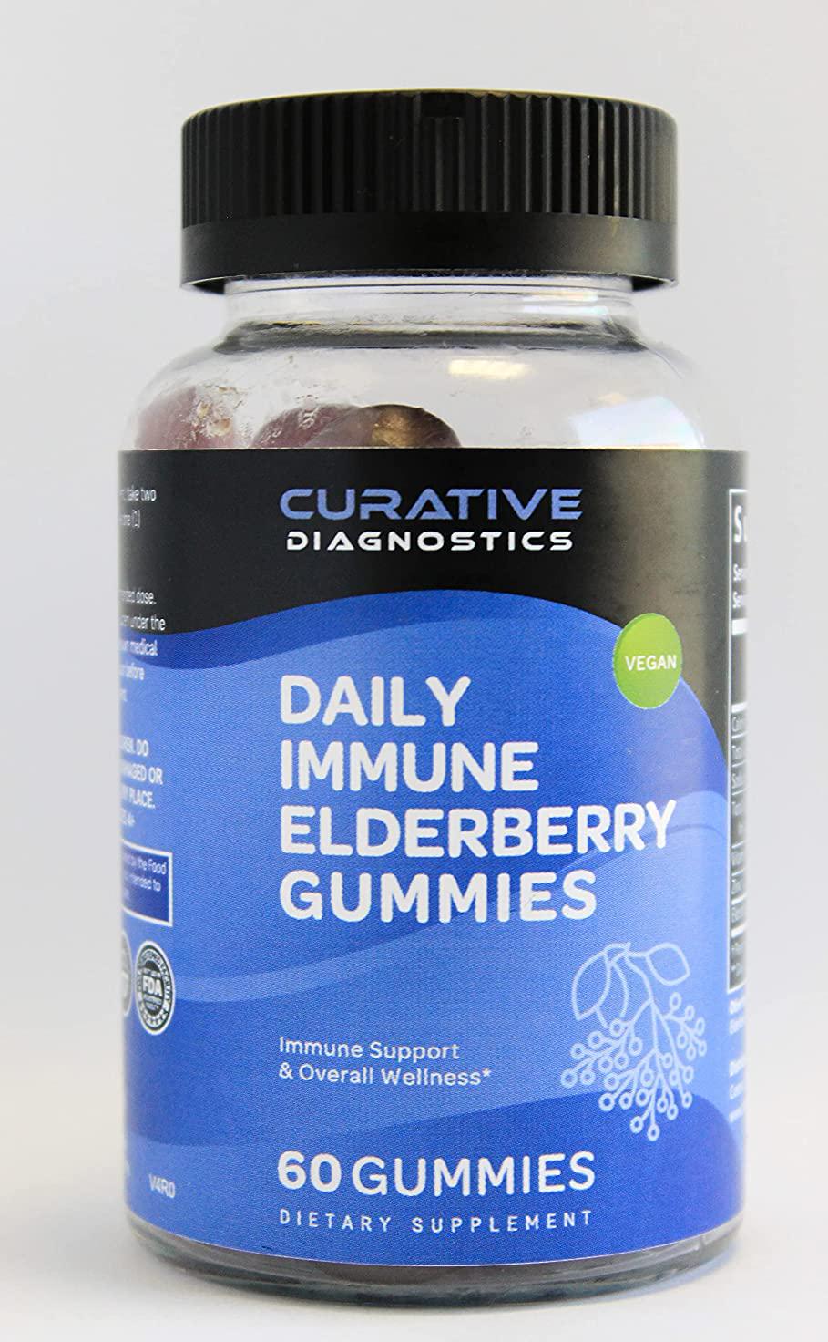 Elderberry Gummies with Vitamin C and Zinc, 60 Gummies by Curative Diagnostics