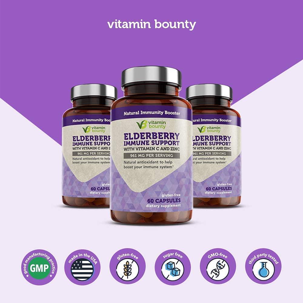 Elderberry Immune Support with Vitamin C, Zinc, Echinacea and Garlic