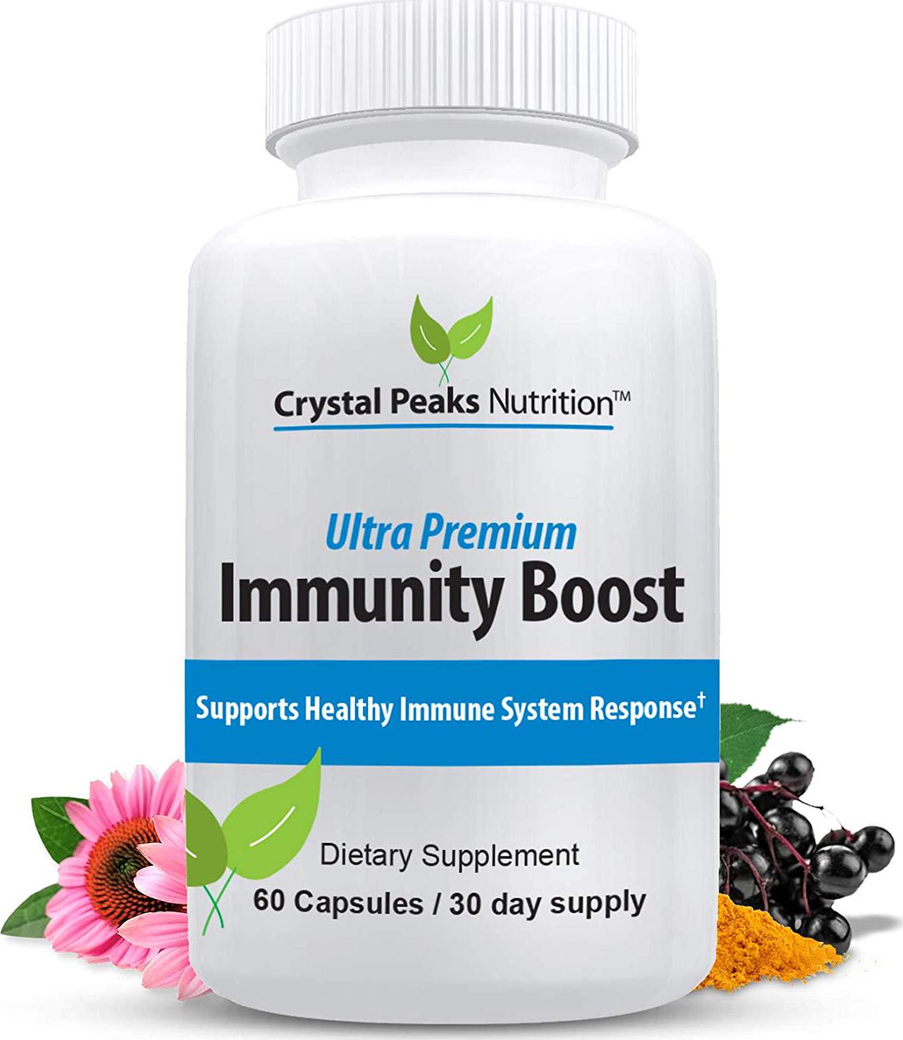 Elderberry Immunity Booster Supplement | Natural Immune System Support Includes Zinc, Echinacea, Vitamin C | Health Boost and Defense Pills | 60 Capsules 1,119 mg