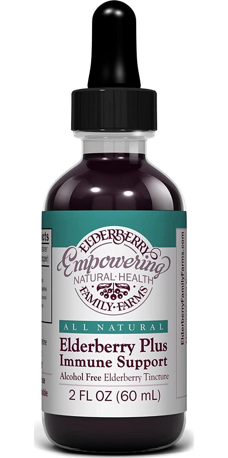 Elderberry Plus Immune Support Alcohol Free Elderberry Tincture | Black Elderberry Extract for Kids and Adults | Caffeine Free, Sugar Free - 2.25 fl. oz.